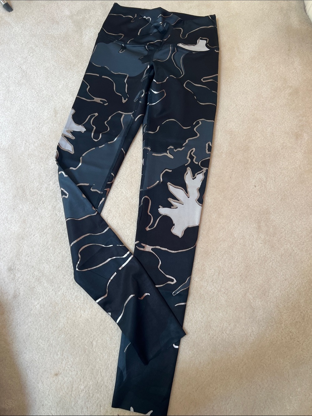 Women's Black Abstract Print Leggings